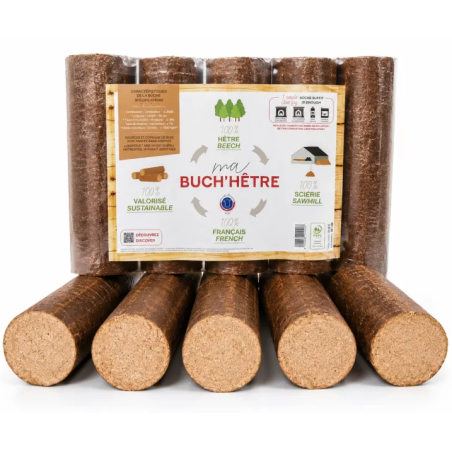 Bûches densifiées 100% hêtre