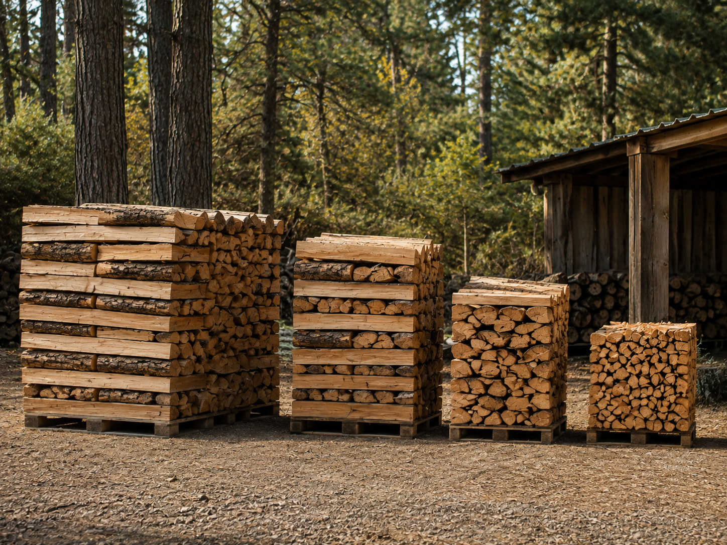 Tas de bois rangé